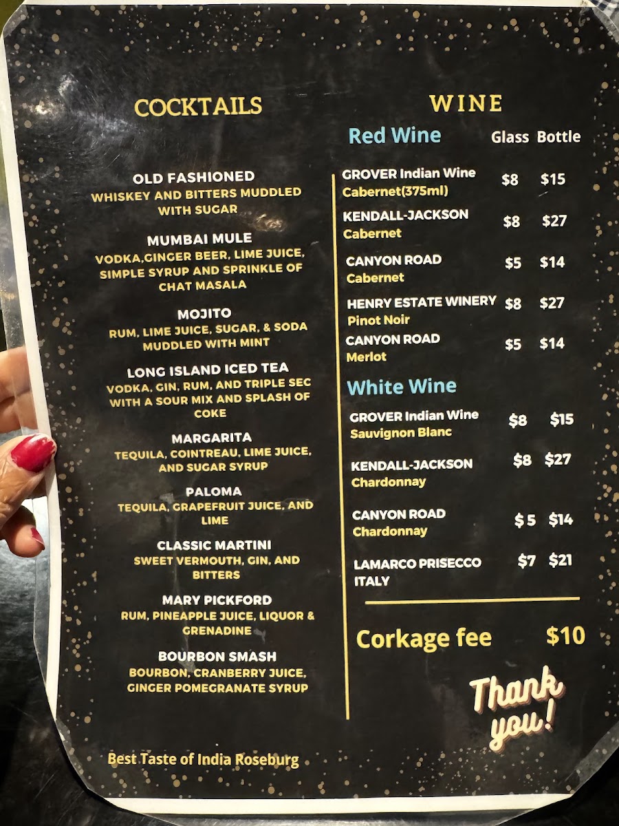Menu Best Taste Of India Roseburg-1