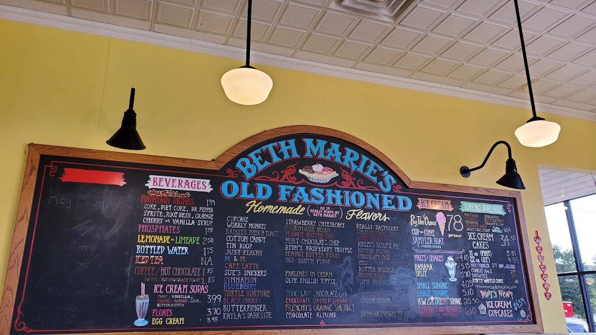Menu Beth Marie's Old Fashioned Ice Cream-5