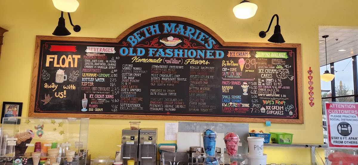 Menu Beth Marie's Old Fashioned Ice Cream-6