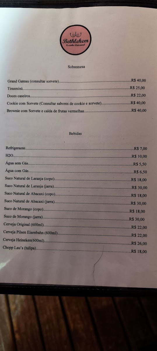 Menu Bethlehem Cozinha Artesanal-3