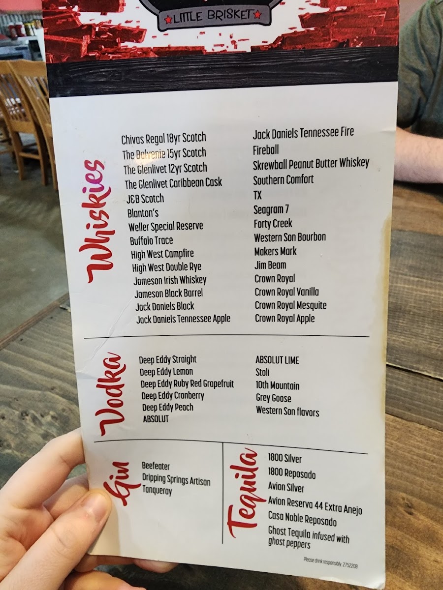 Menu Betty Rose's Little Brisket-1