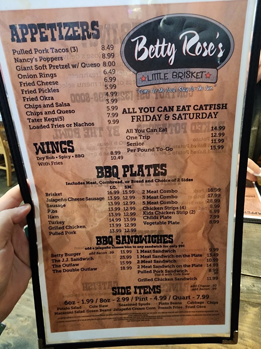 Menu Betty Rose's Little Brisket-4