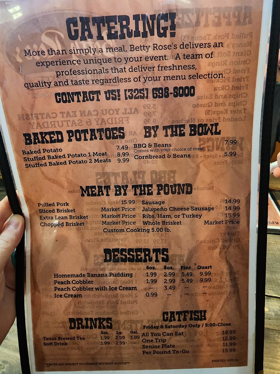 Menu Betty Rose's Little Brisket-5