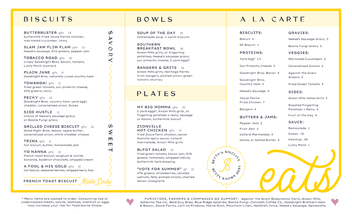 Menu Betty's Biscuits-1