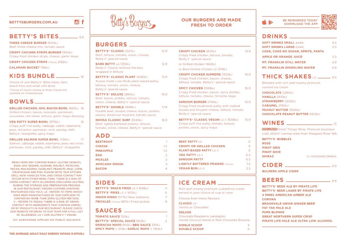 Menu Betty's Burgers-1