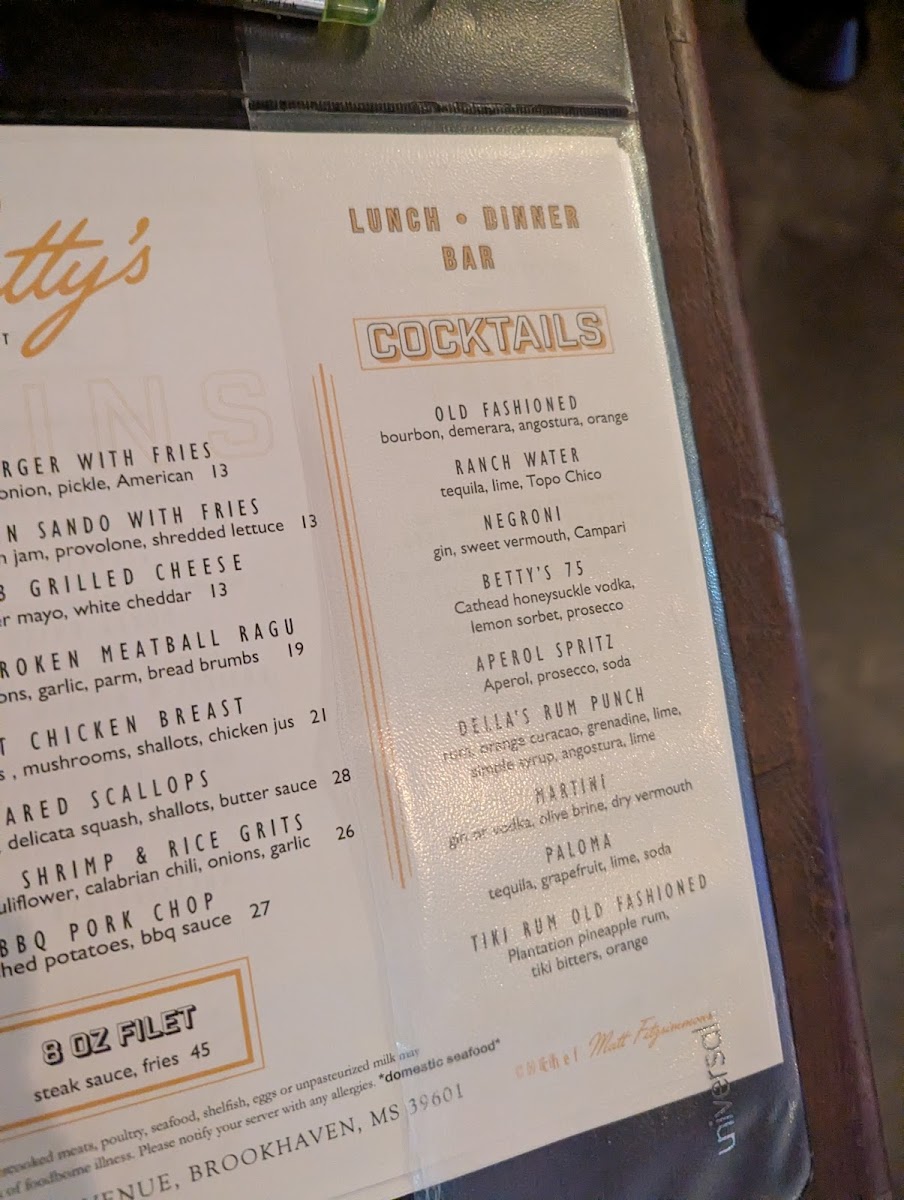 Menu Betty's Eat Shop-4
