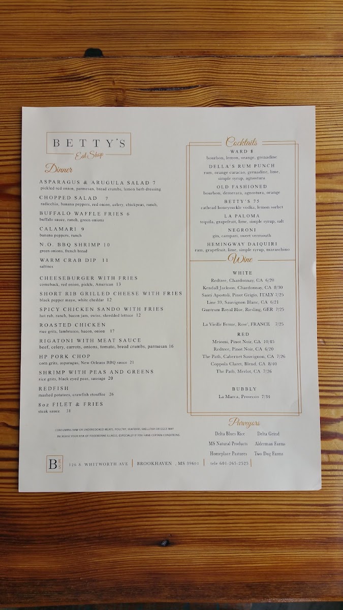 Menu Betty's Eat Shop-6