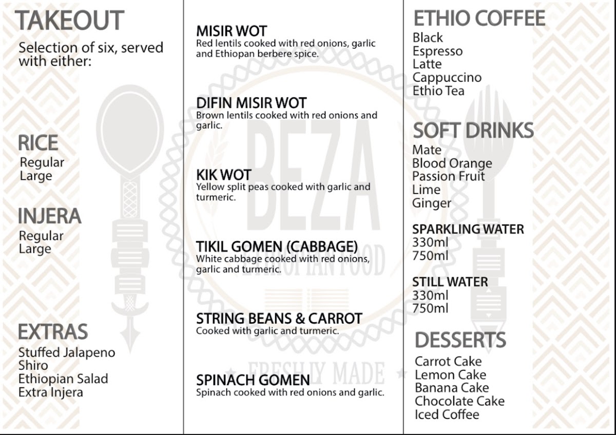 Menu Beza Ethiopian Food-1