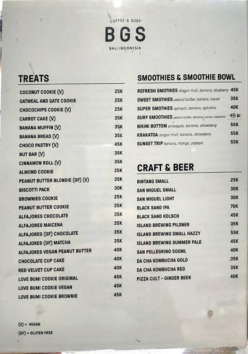 Menu Bgs Bali Canggu - Coffee Bar & Surf Shop-3