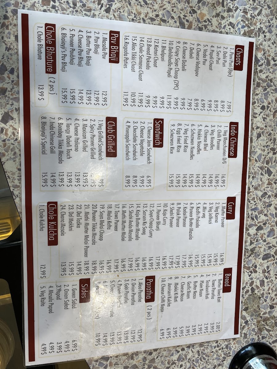 Menu Bhaiyaji's-10