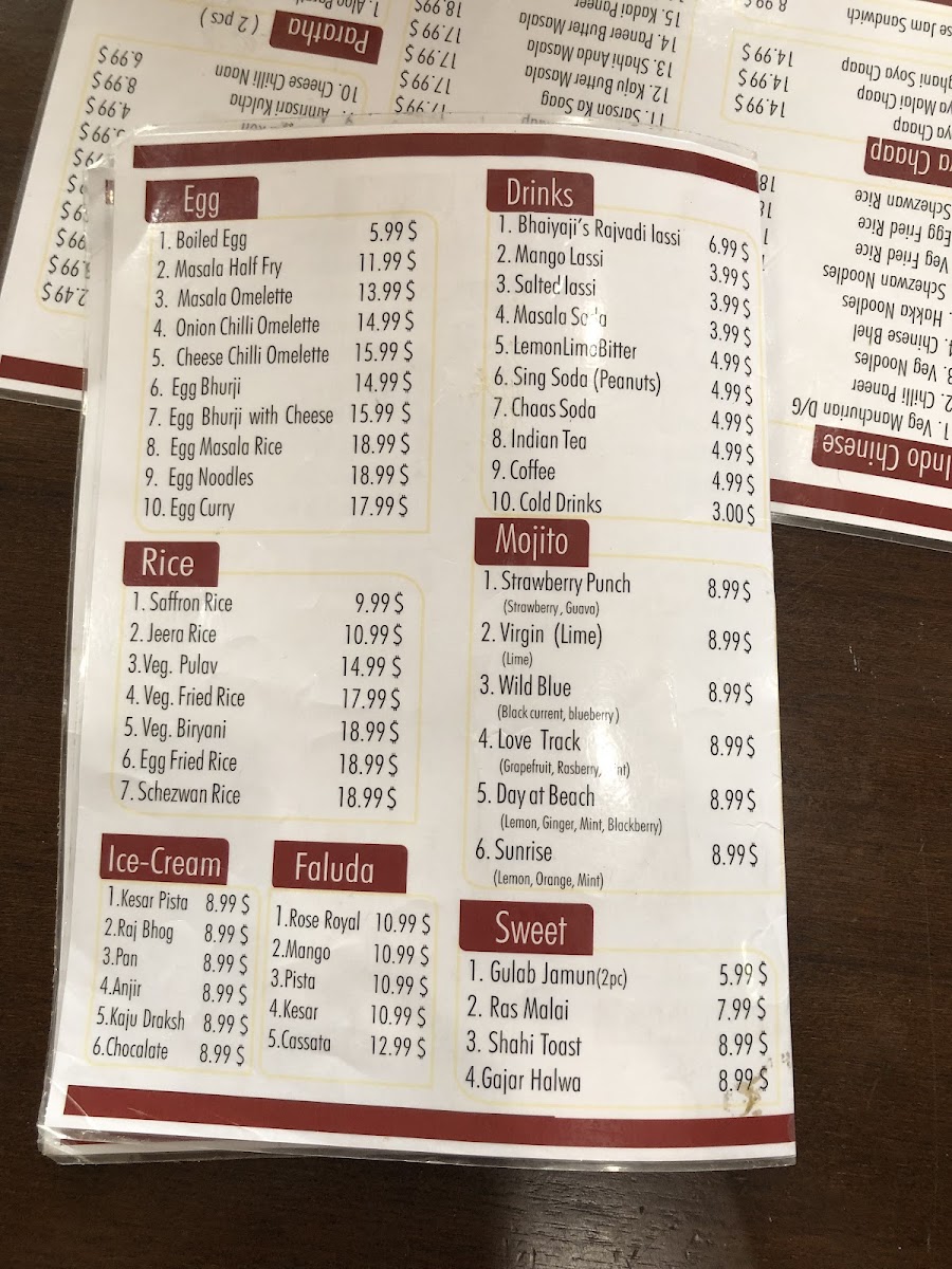 Menu Bhaiyaji's-5