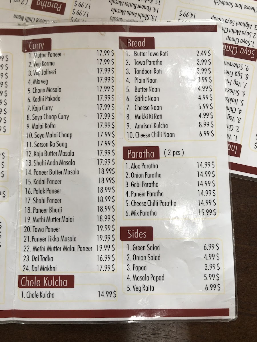 Menu Bhaiyaji's-6