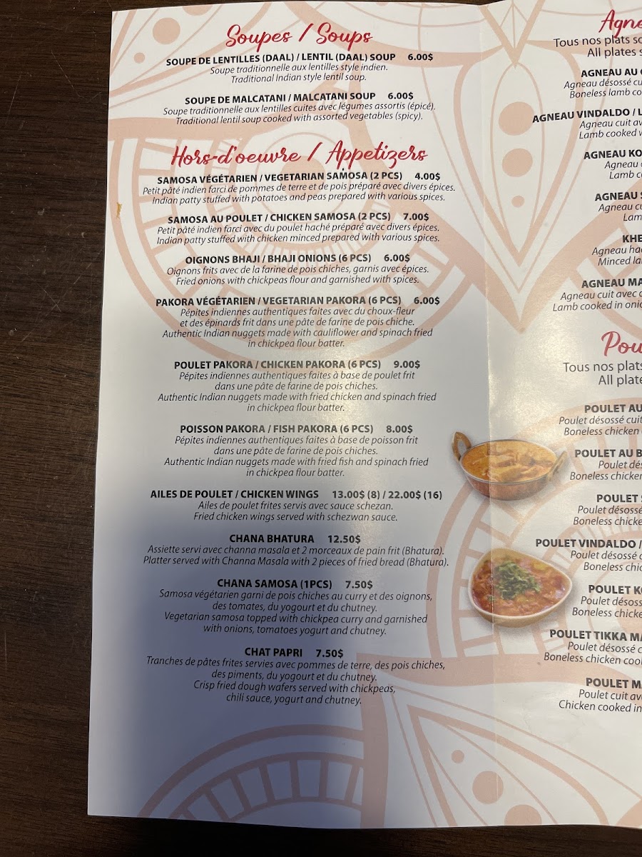 Menu Bhandari Cuisine Indienne Saint-Clet-10