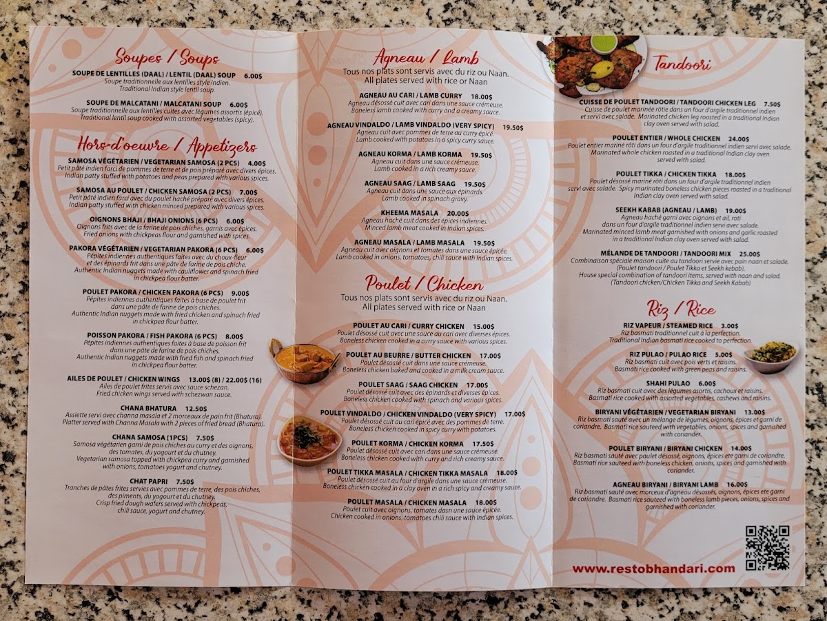 Menu Bhandari Cuisine Indienne Saint-Clet-5