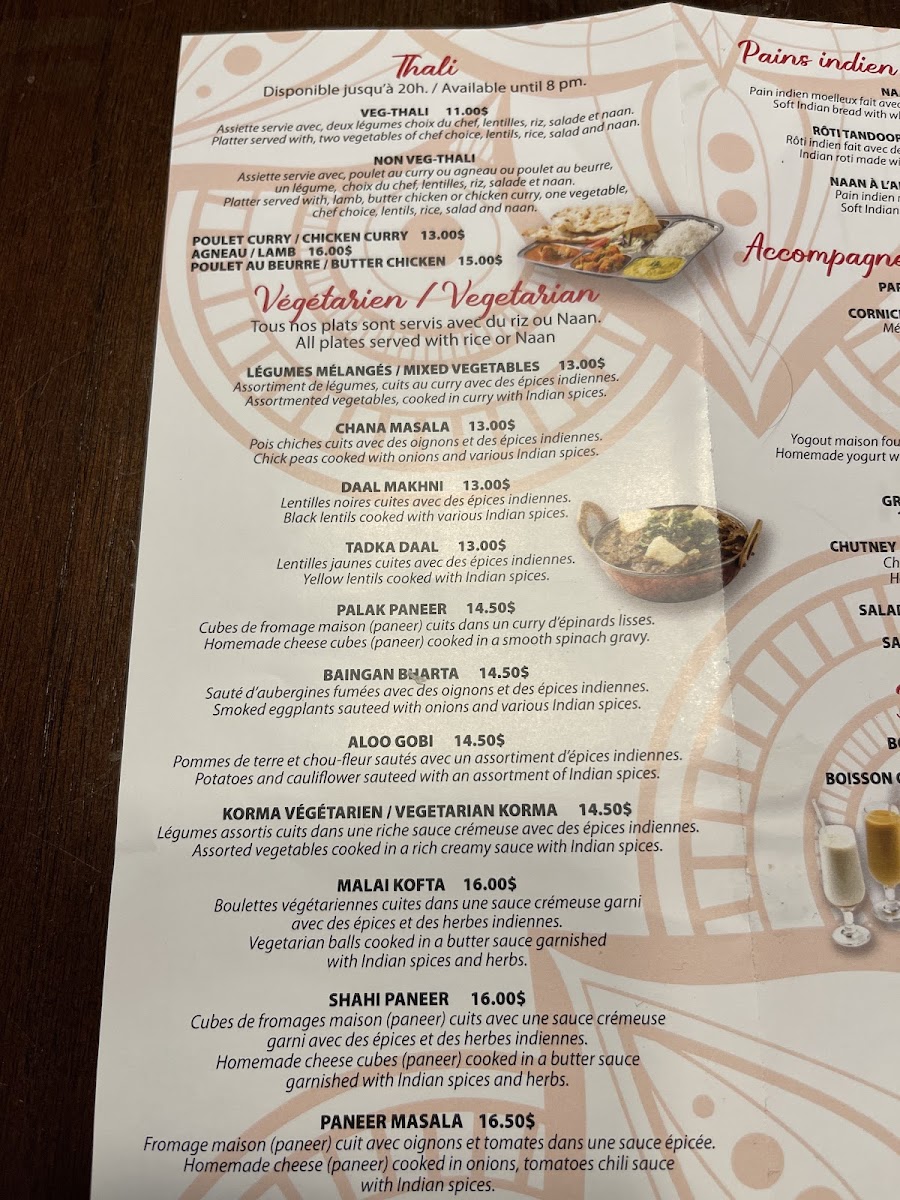Menu Bhandari Cuisine Indienne Saint-Clet-7