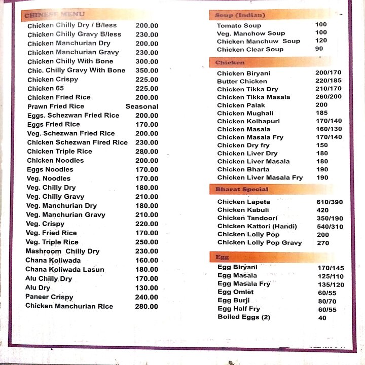 Menu Bharat Hotel-4