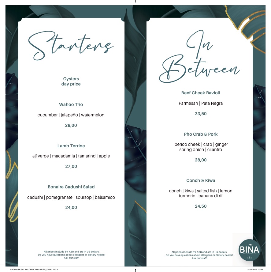 Menu Biña Restaurant & Bar-1