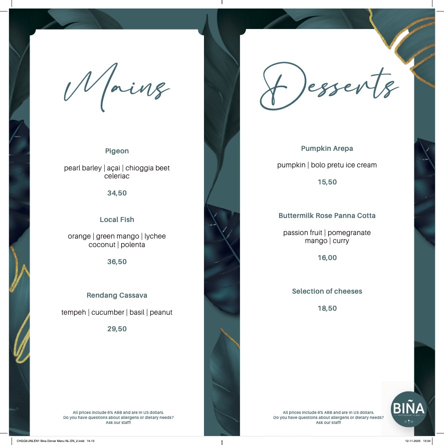 Menu Biña Restaurant & Bar-2