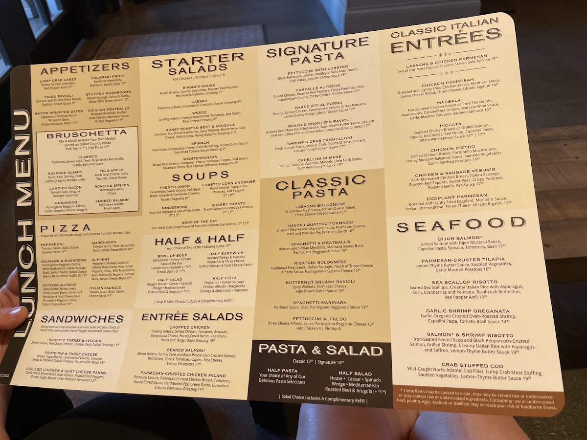 Menu Biaggi's Ristorante Italiano-2