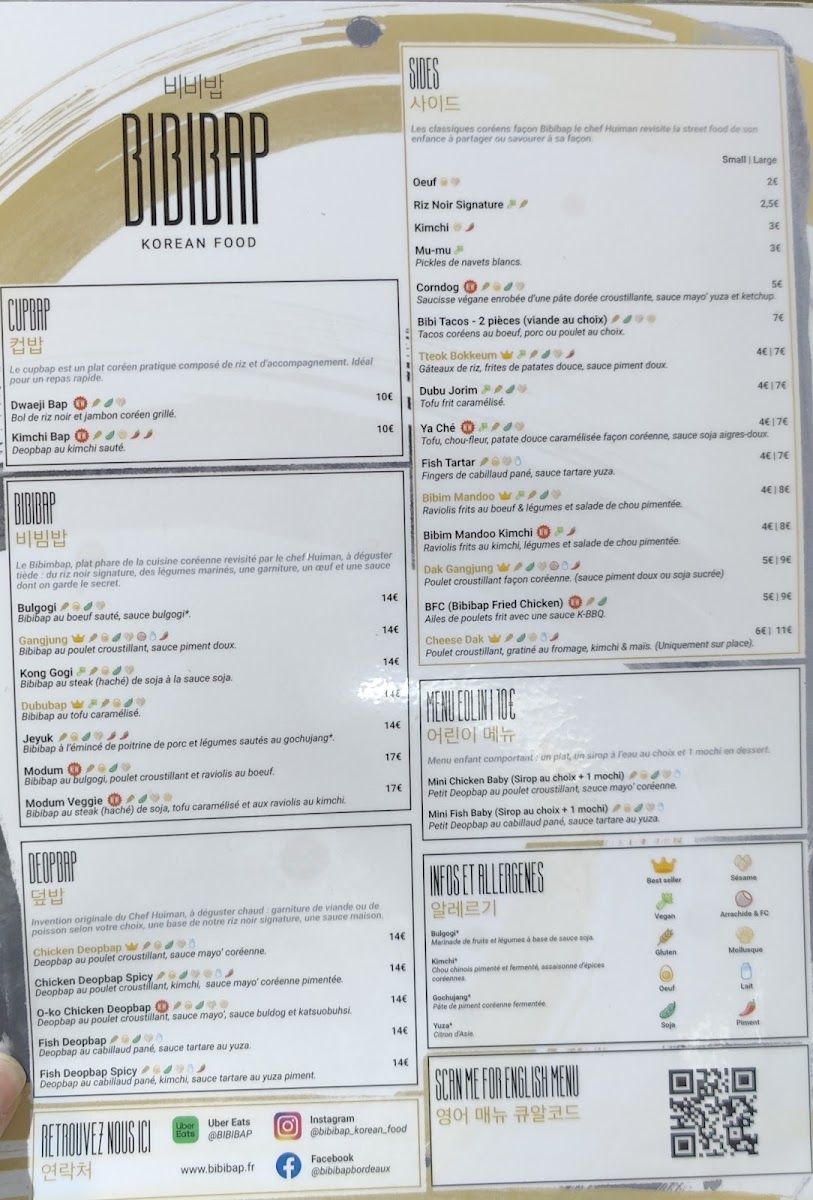 Menu Bibibap - Bordeaux Lac-1