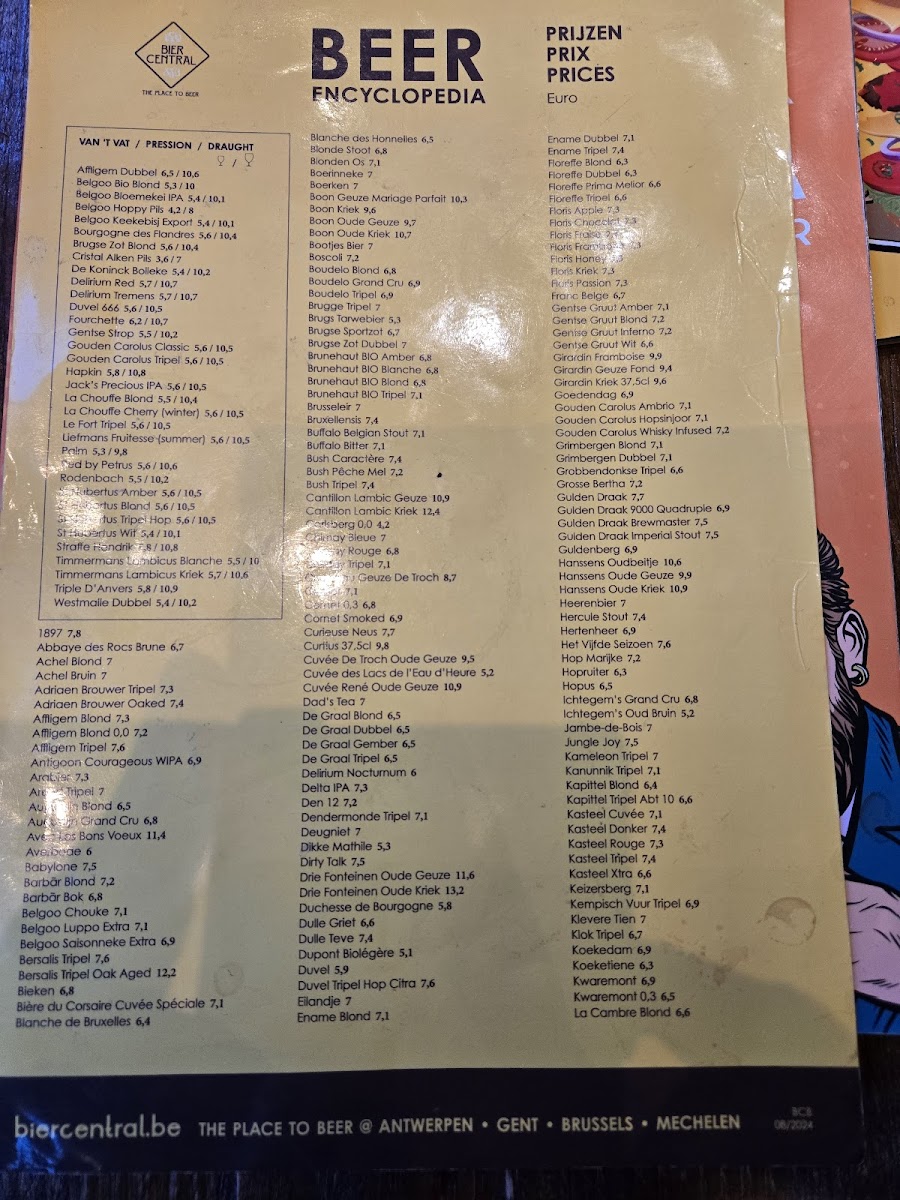 Menu Bier Central Brussels-1