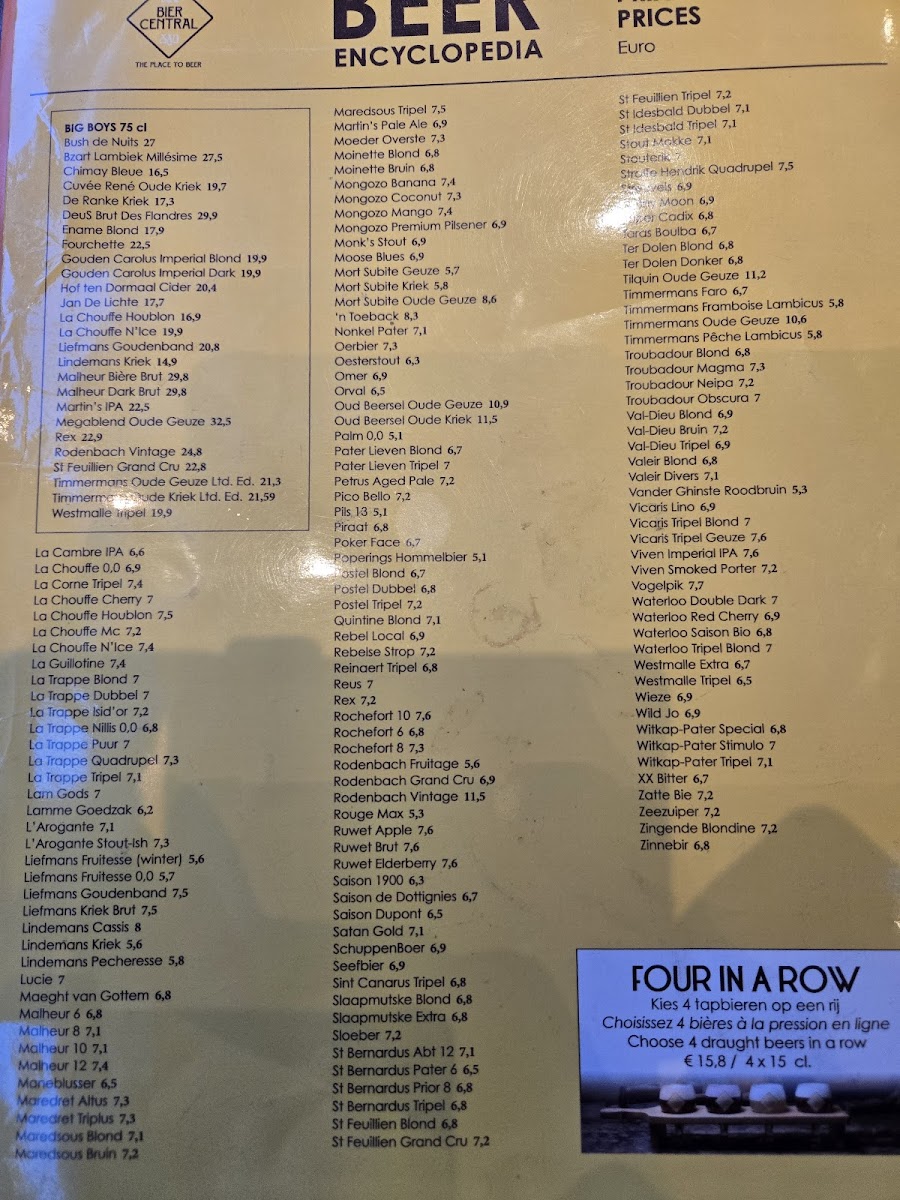 Menu Bier Central Brussels-2