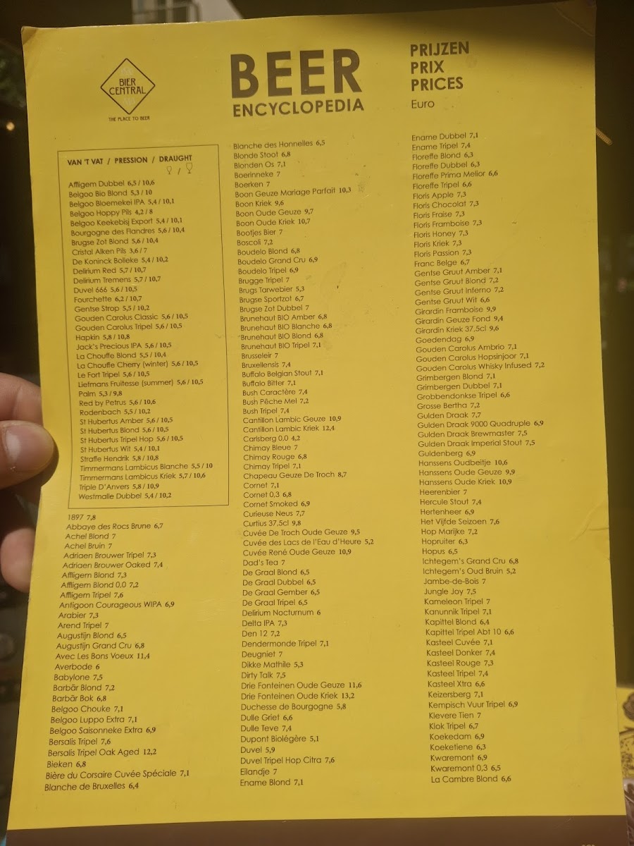 Menu Bier Central Brussels-4