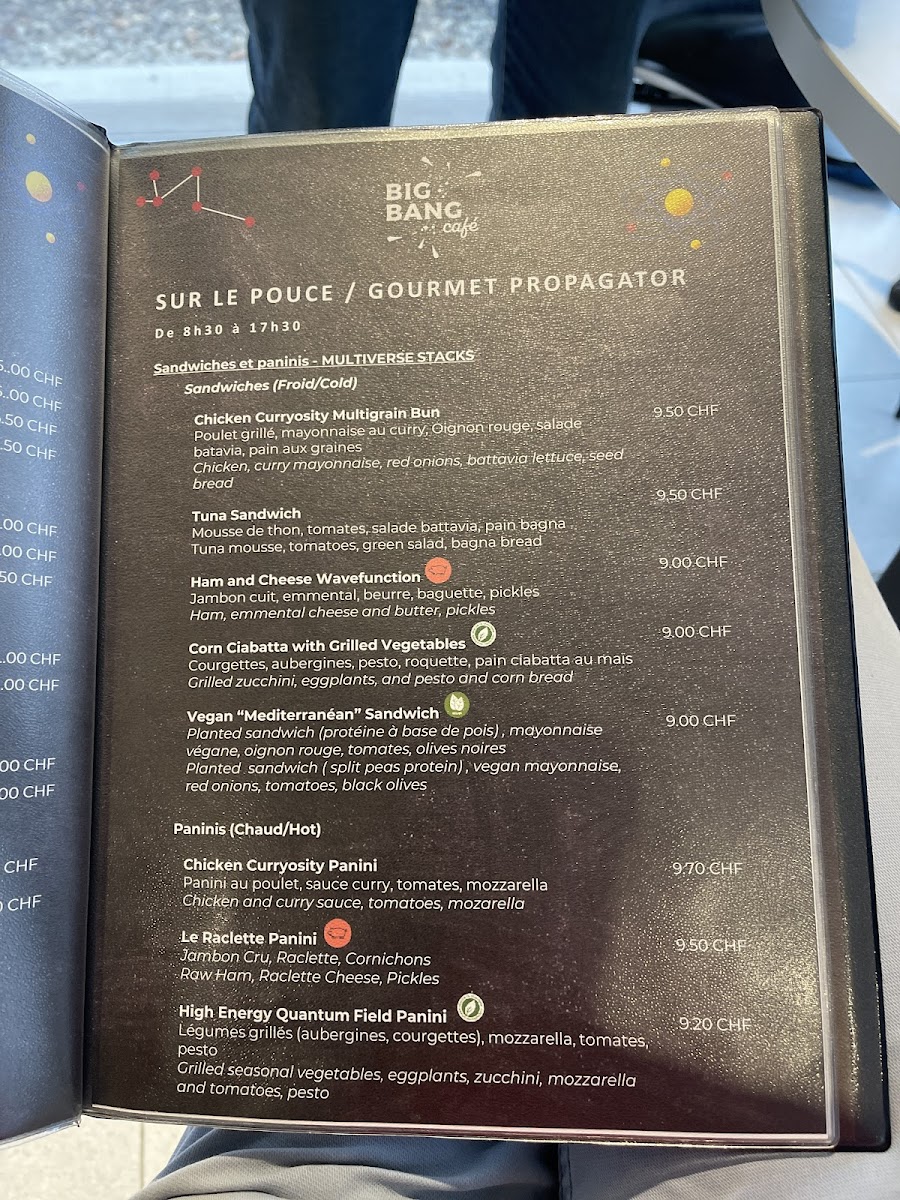 Menu Big Bang Café - Cern Science Gateway-2
