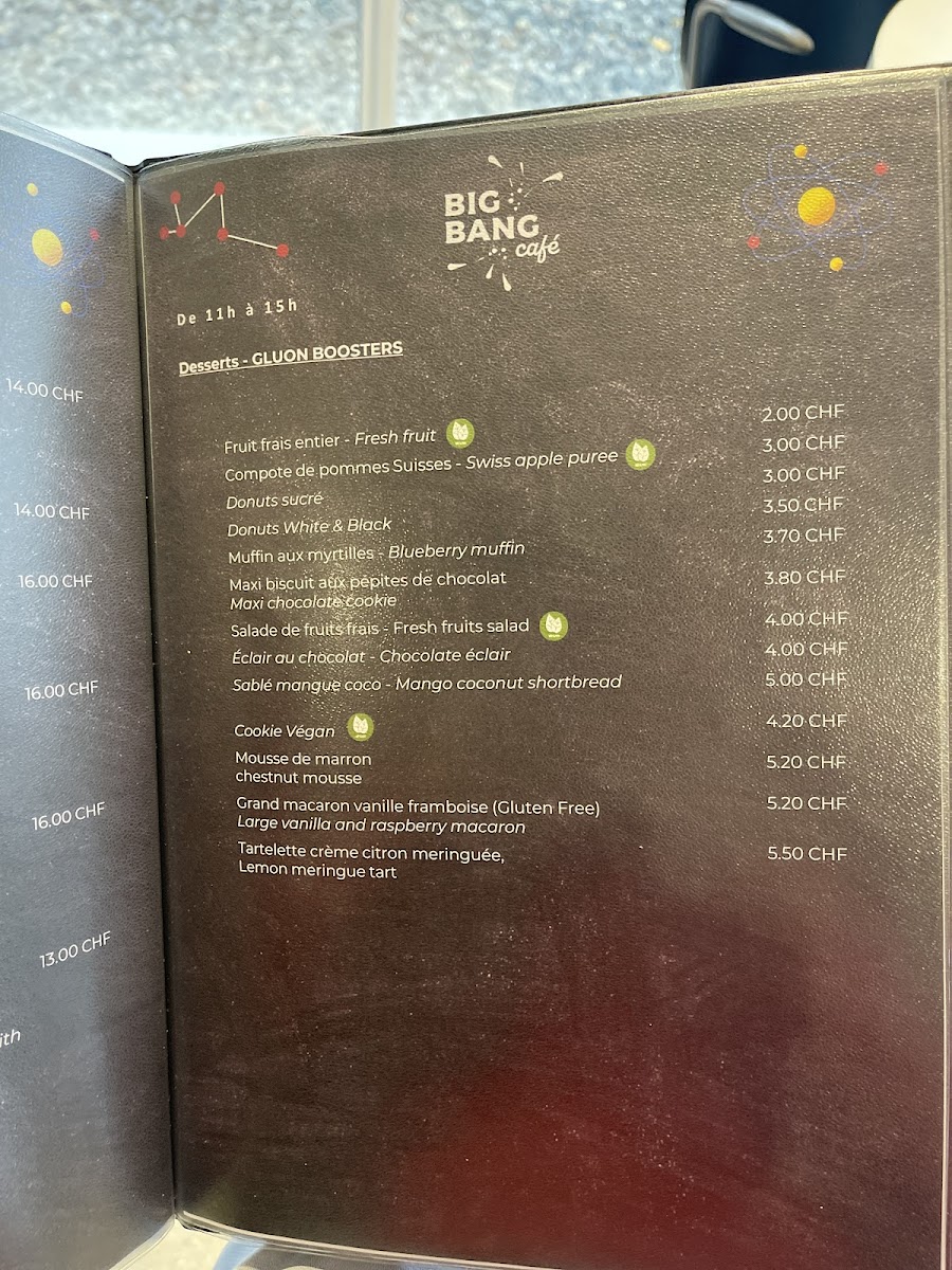 Menu Big Bang Café - Cern Science Gateway-5