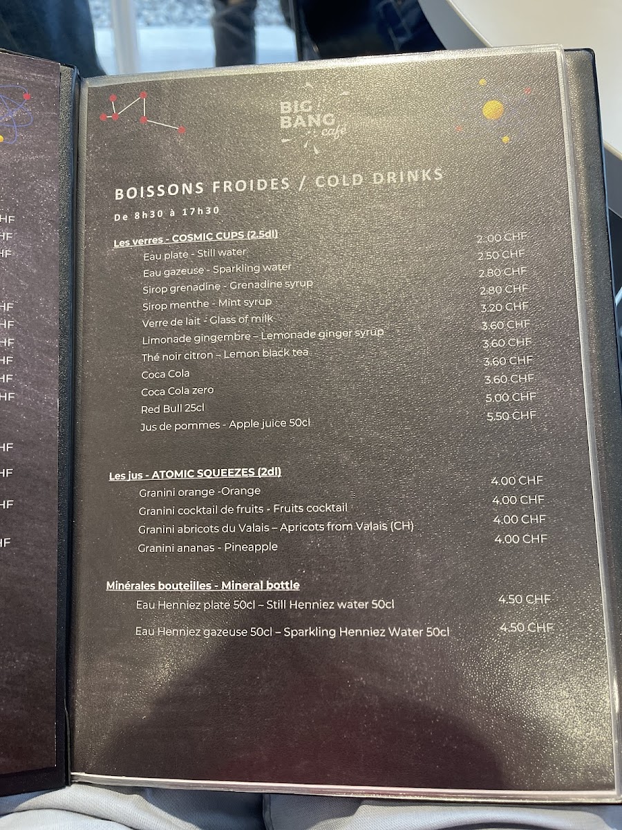 Menu Big Bang Café - Cern Science Gateway-6