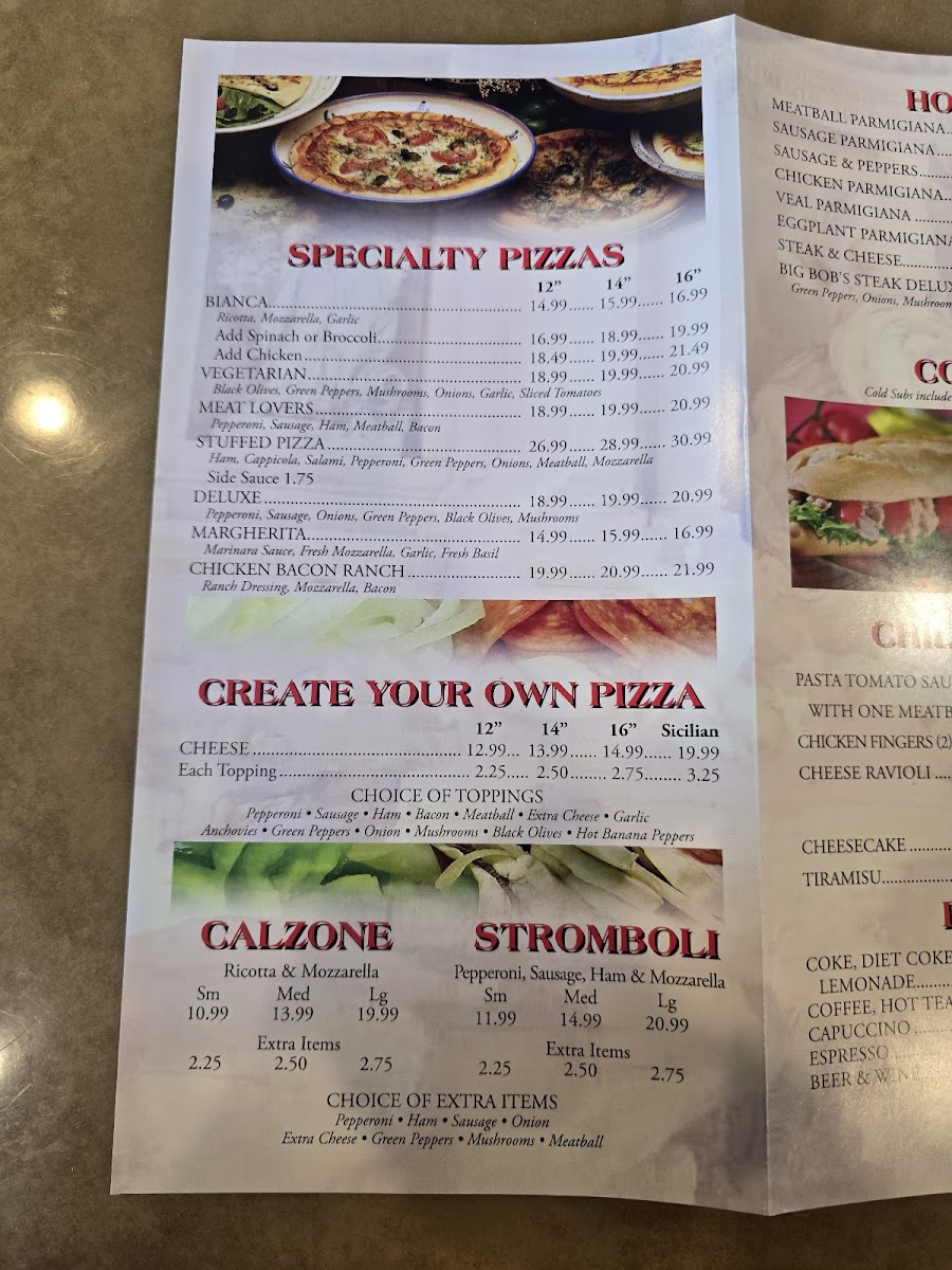 Menu Big Bob's Restaurant And Pizza-1