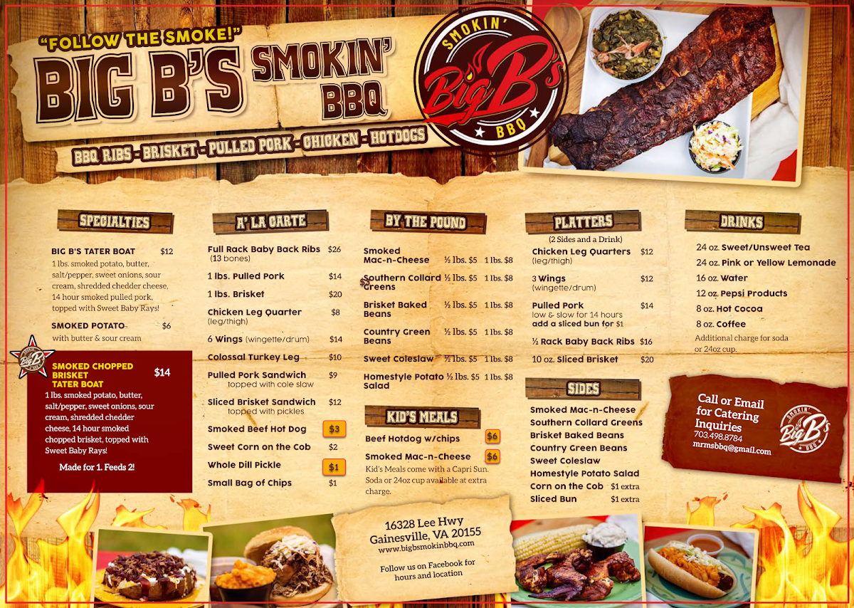 Menu Big B's Smokin Bbq-1