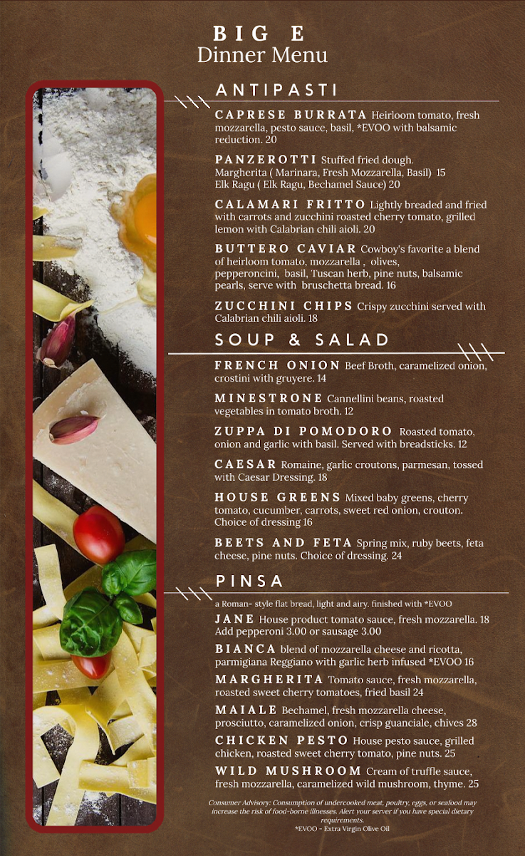 Menu Big E Steakhouse & Saloon-2