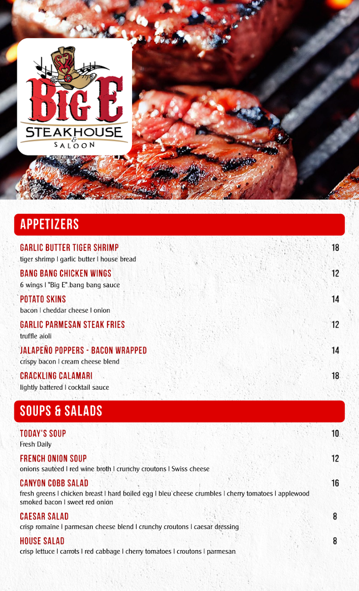 Menu Big E Steakhouse & Saloon-3