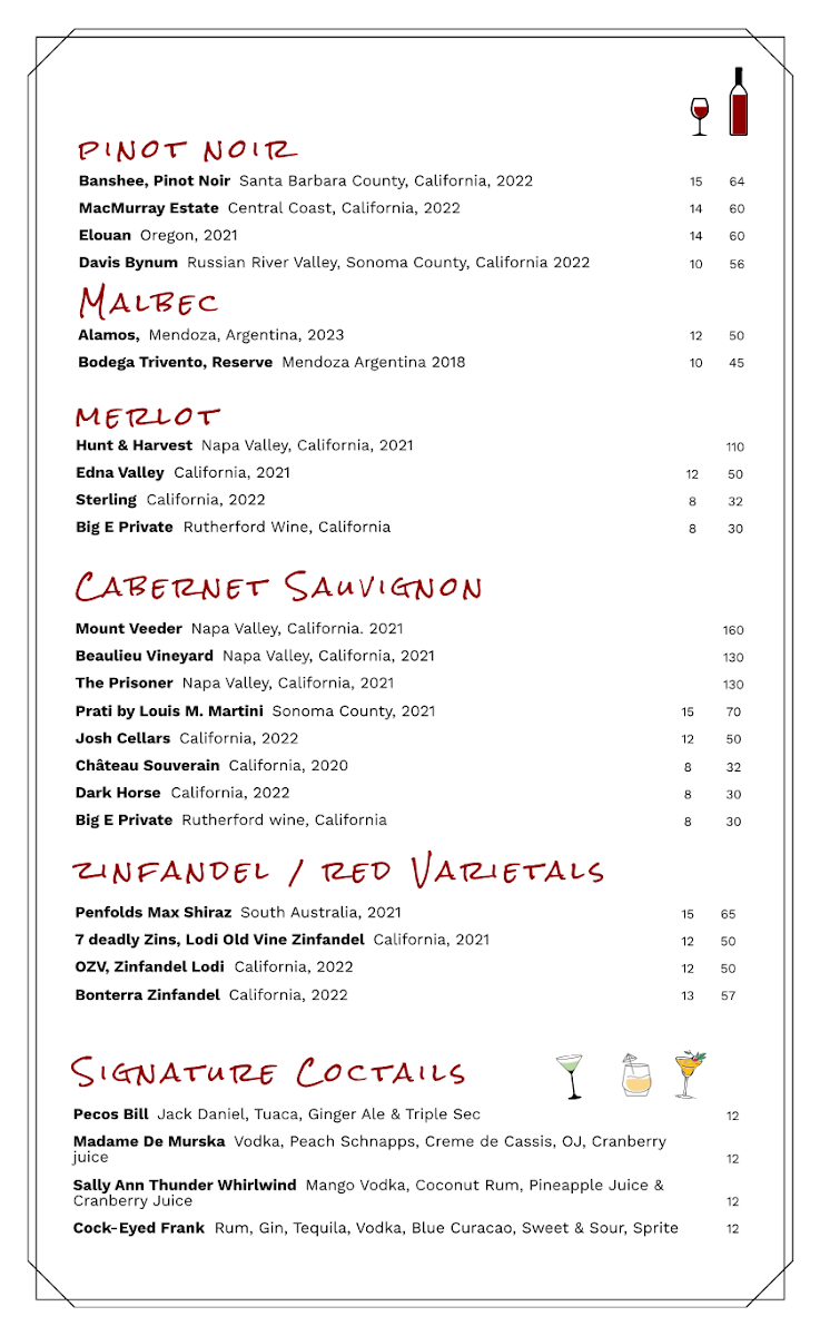 Menu Big E Steakhouse & Saloon-6