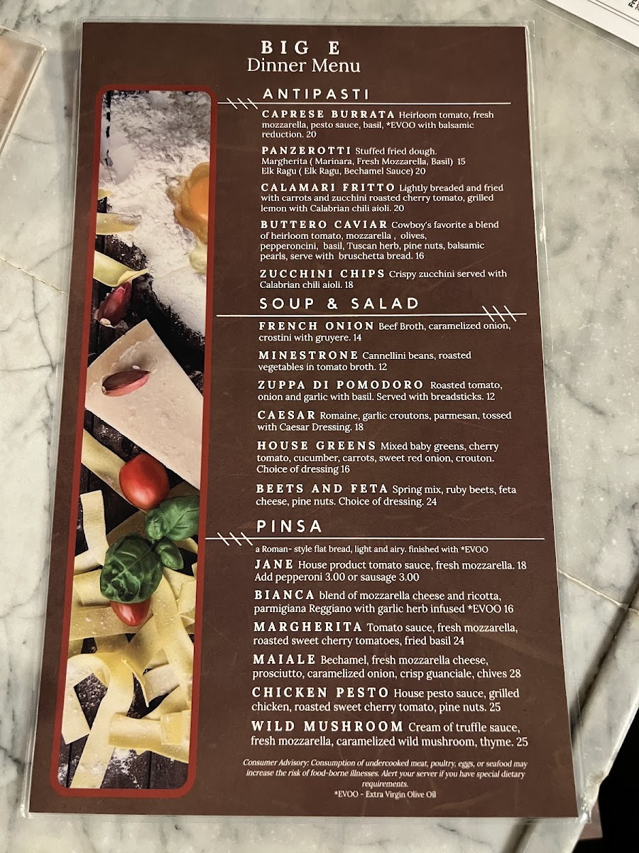 Menu Big E Steakhouse & Saloon-9