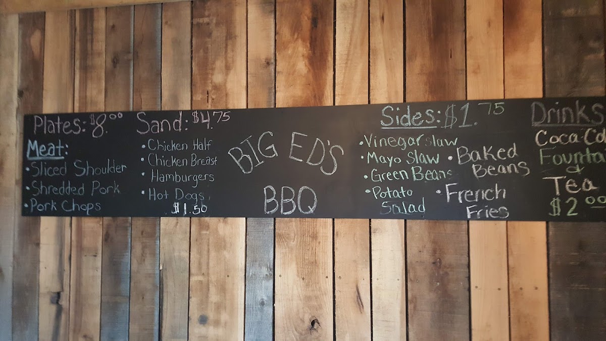 Menu Big Ed's Bar-B-Que-1