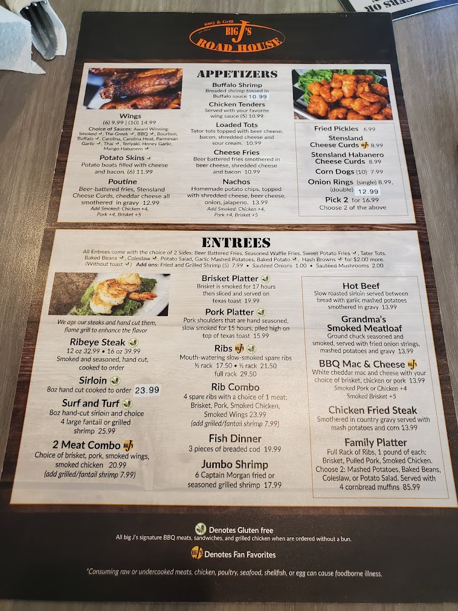 Menu Big J's Road House-5