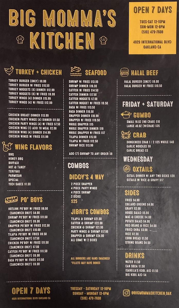 Menu Big Momma's Kitchen-1