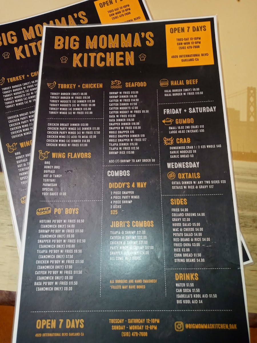 Menu Big Momma's Kitchen-4