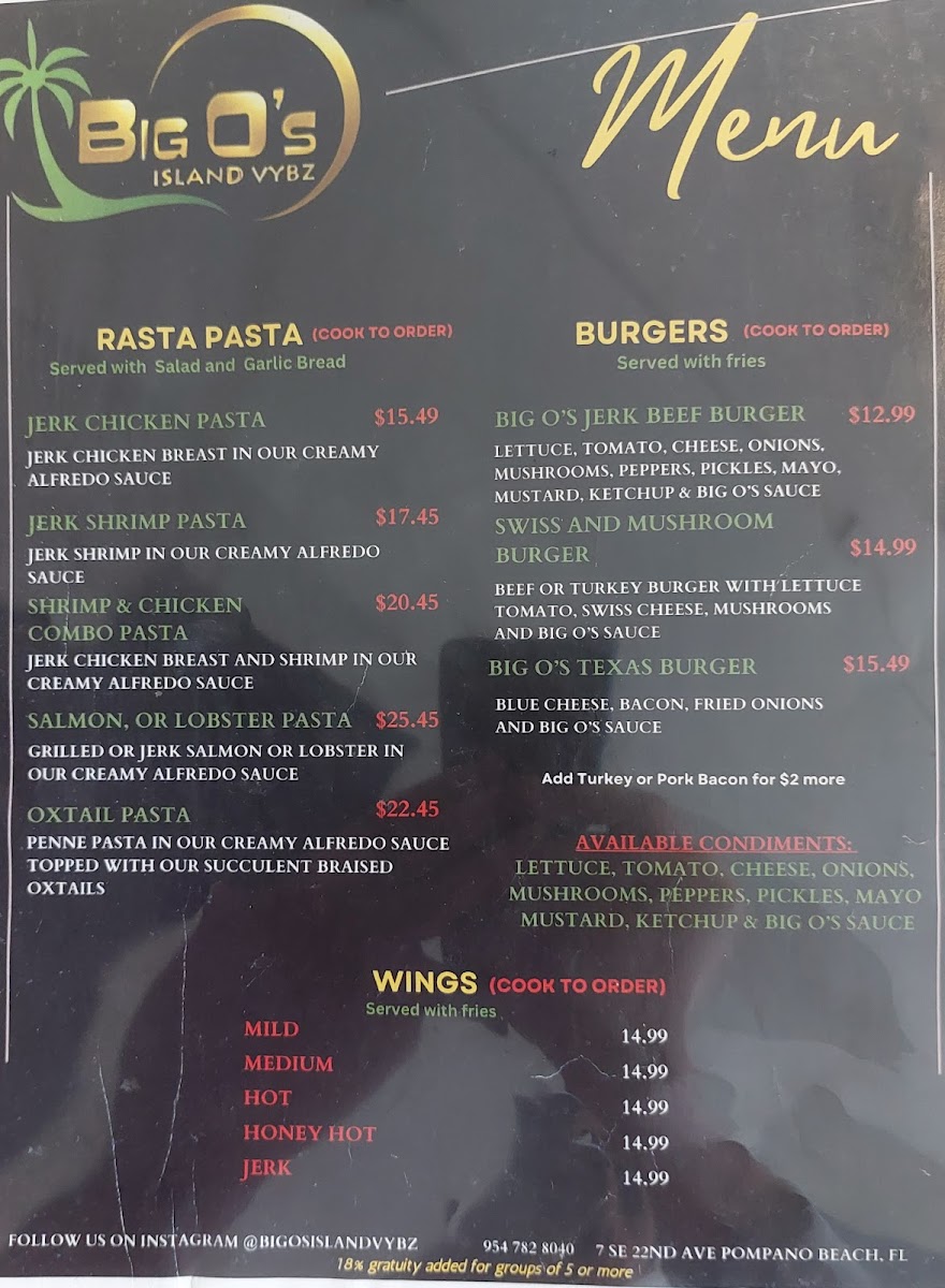 Menu Big O's Islandvybz-1