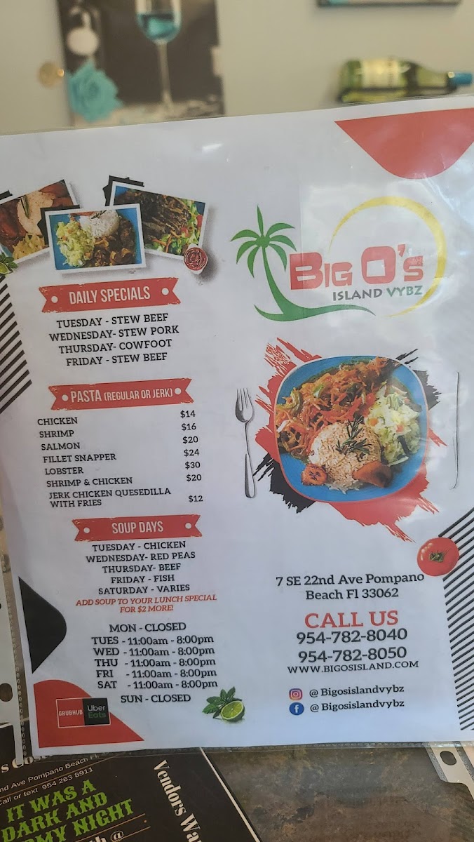 Menu Big O's Islandvybz-10