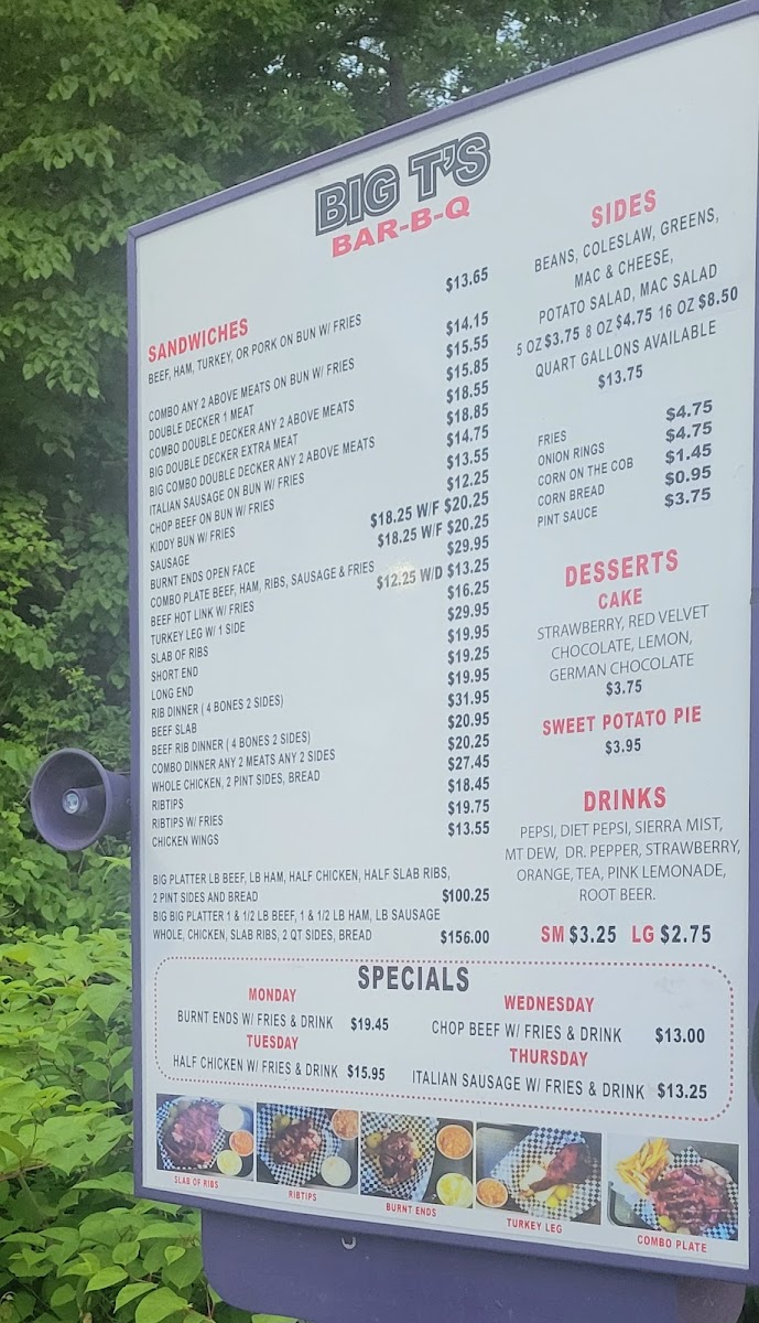 Menu Big T's Bar-B-Q-1