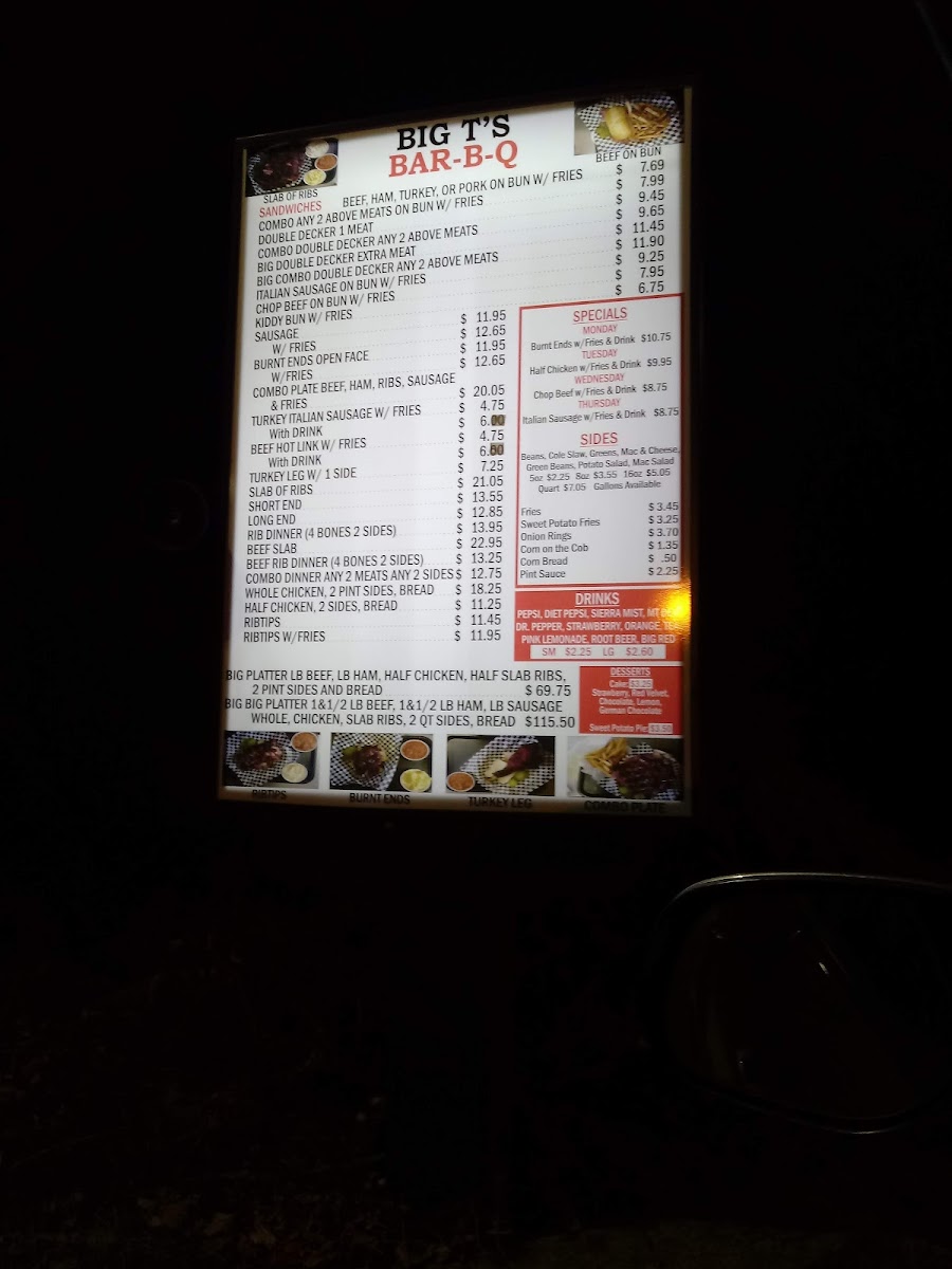 Menu Big T's Bar-B-Q-10
