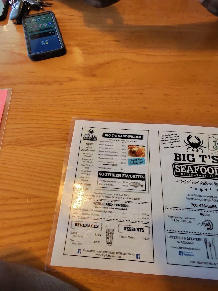 Menu Big T's Seafood Restaurant-4