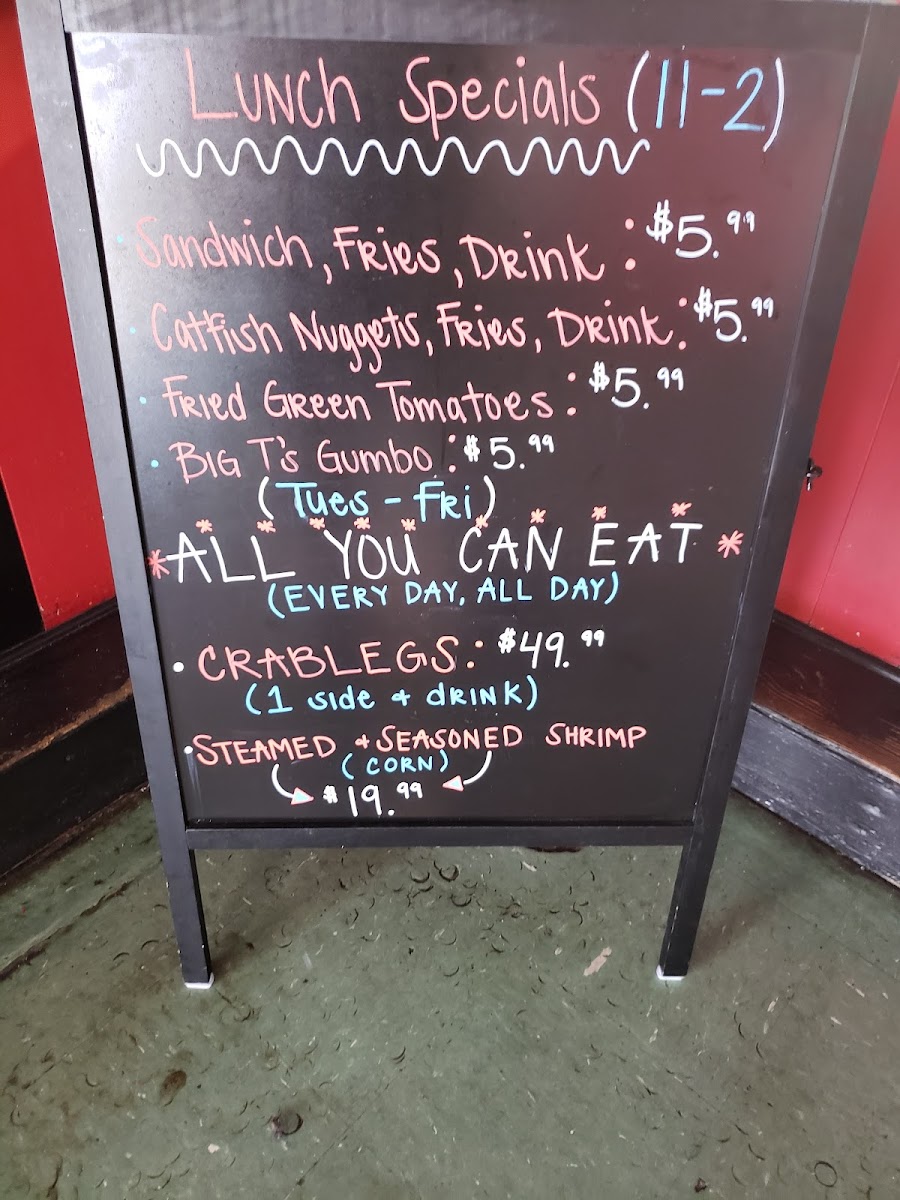 Menu Big T's Seafood Restaurant-5