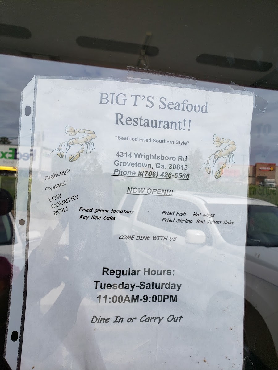 Menu Big T's Seafood Restaurant-6
