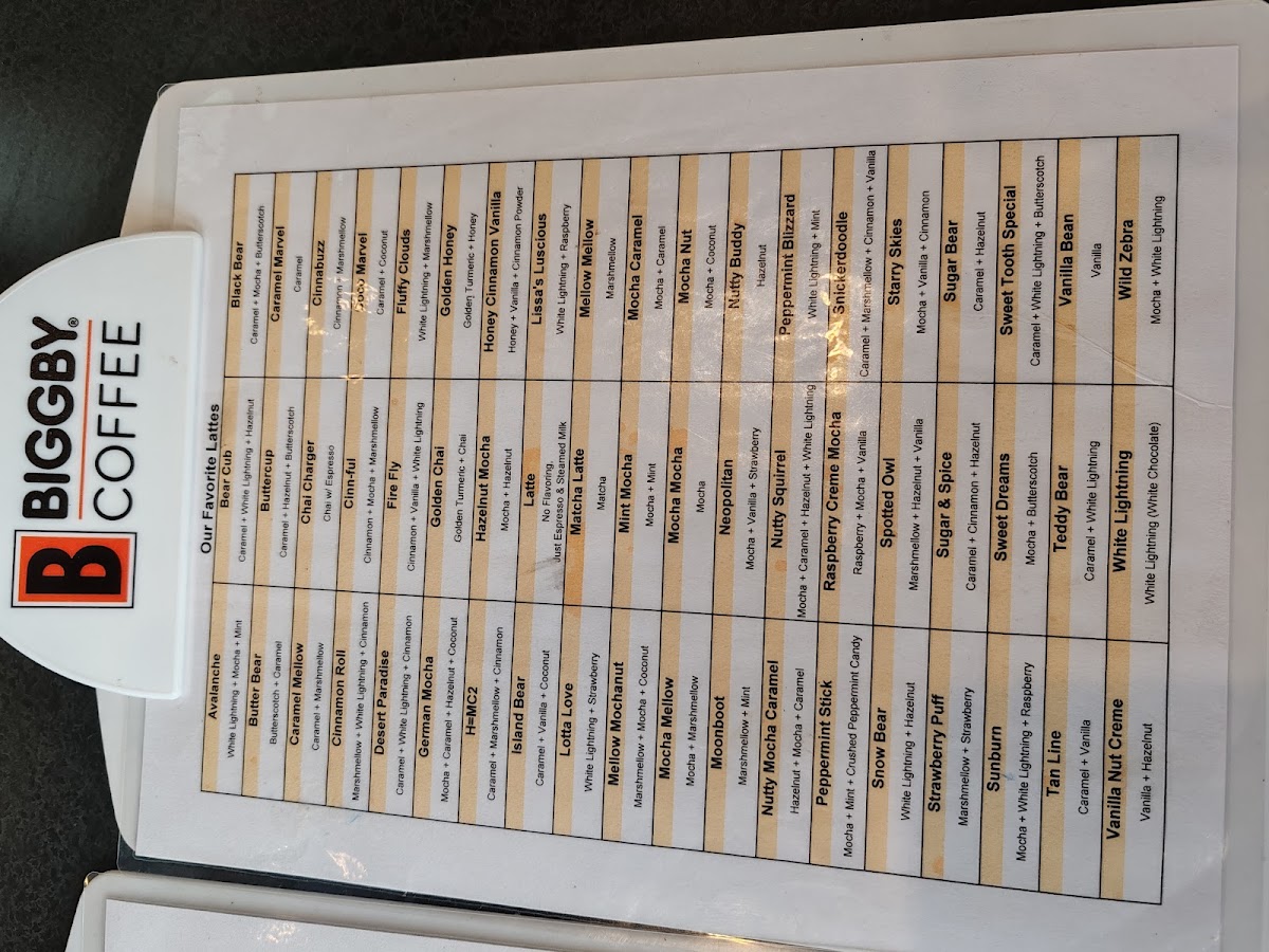 Menu Biggby Coffee West Chester-1