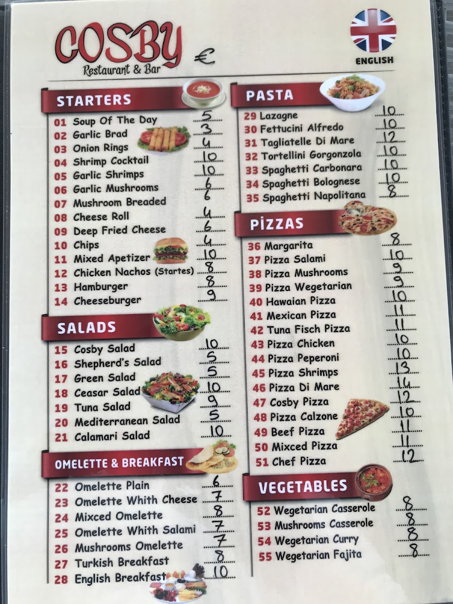 Menu Bill Cosby Restaurant & Bar Titreyengöl-1