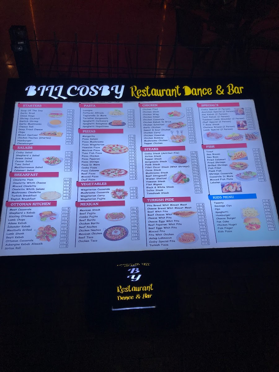 Menu Bill Cosby Restaurant & Bar Titreyengöl-4